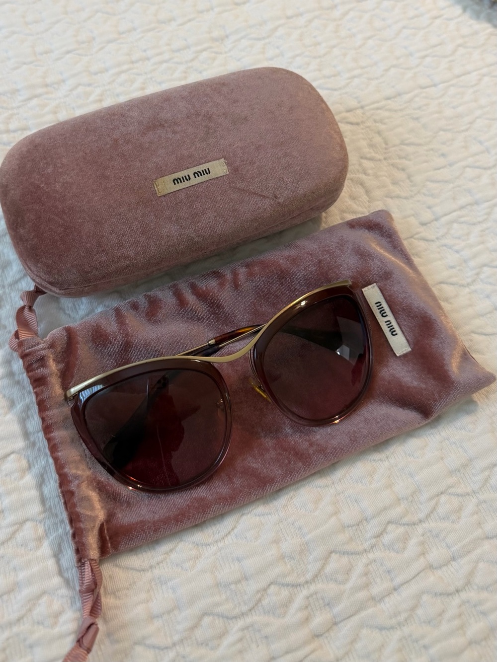 Miu Miu Women's Cateye Sunglasses with Matching Case & Pouch